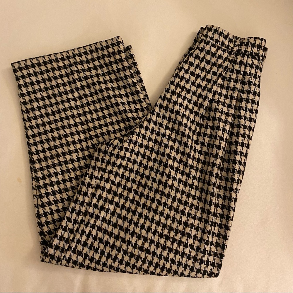 H&M Studio Collection Black & White Houndstooth Trousers